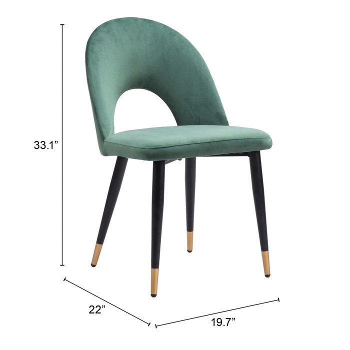 Zuo Modern Menlo Dining Chair (Set of 2) Green