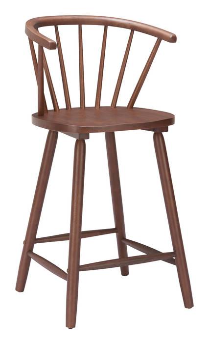 Zuo Modern Stenger Counter Stool (Set of 2) Walnut