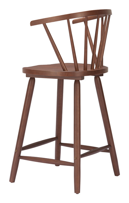Zuo Modern Stenger Counter Stool (Set of 2) Walnut
