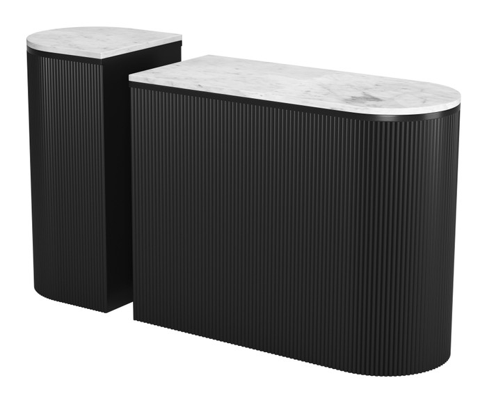 Zuo Modern Ormara Console Table Set (2-Piece) White & Black