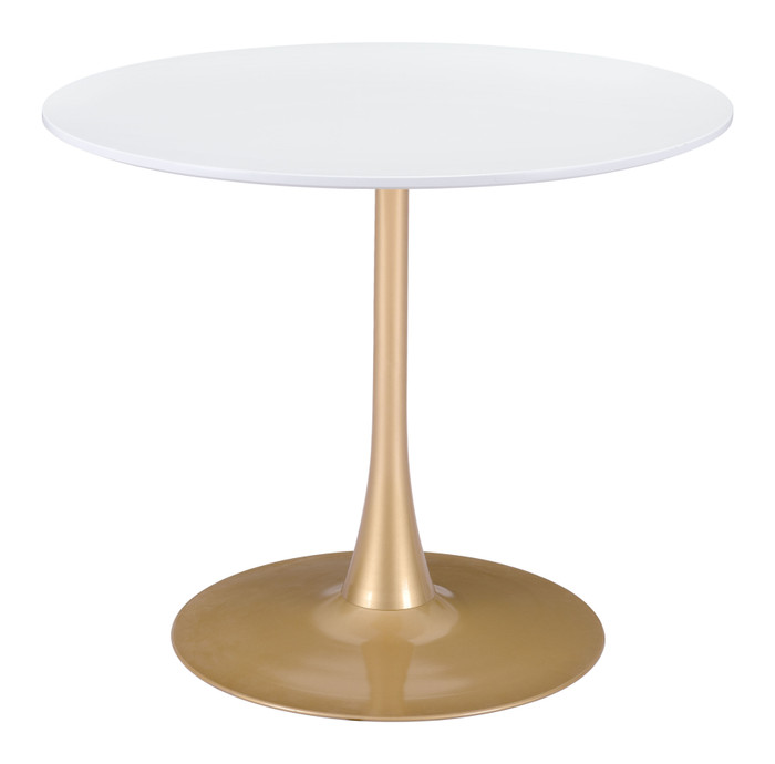 Zuo Modern Opus Dining Table White & Gold