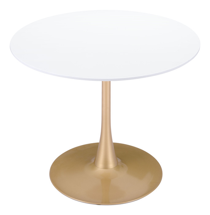 Zuo Modern Opus Dining Table White & Gold