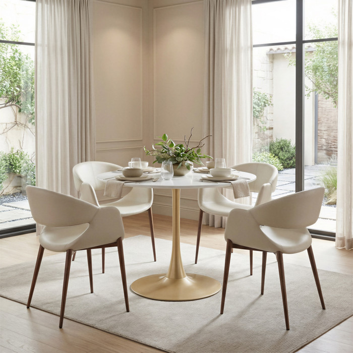 Zuo Modern Opus Dining Table White & Gold