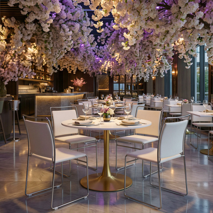 Zuo Modern Opus Dining Table White & Gold