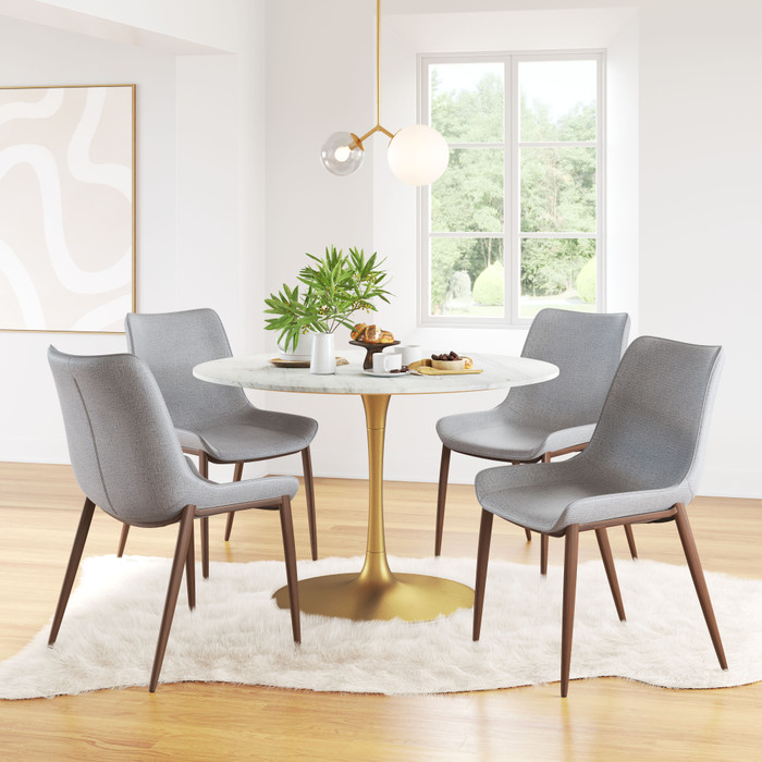 Zuo Modern Magnus Dining Chair (Set of 2) Slate Gray & Walnut