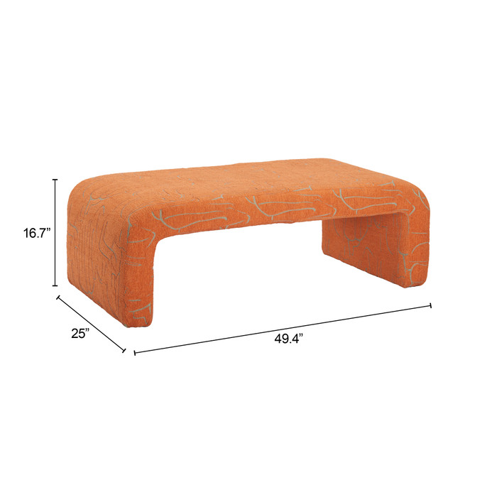 Zuo Modern Nendo Bench Abstract Orange