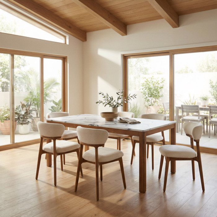 Zuo Modern Cedar Dining Chair (Set of 2) White & Walnut