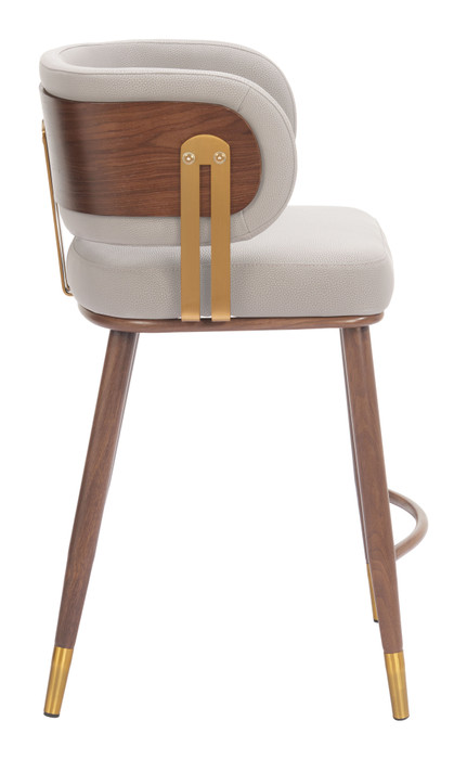 Zuo Modern Brew Counter Stool Beige & Walnut