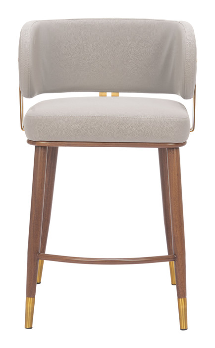Zuo Modern Brew Counter Stool Beige & Walnut