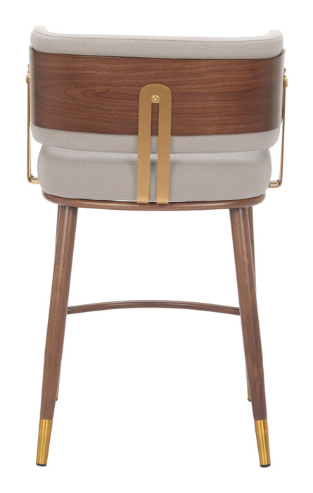Zuo Modern Brew Counter Stool Beige & Walnut