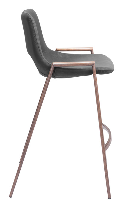 Zuo Modern Desi Counter Stool (Set of 2) Black & Walnut