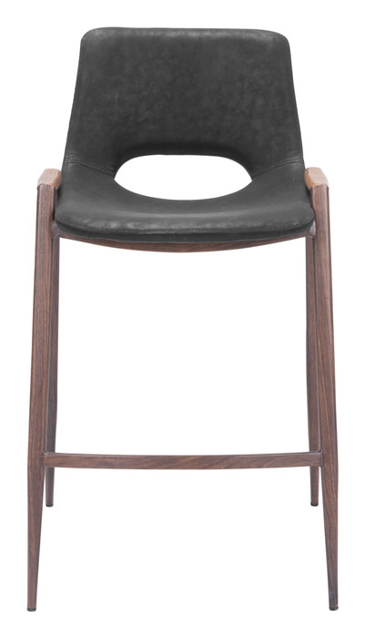 Zuo Modern Desi Counter Stool (Set of 2) Black & Walnut