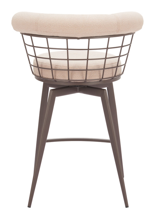 Zuo Modern Saku Swivel Counter Stool Beige & Brown