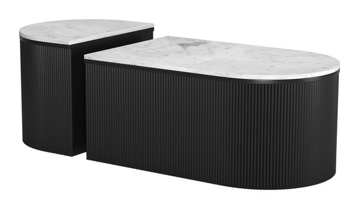 Zuo Modern Ormara Coffee Table Set (2-Piece) White & Black