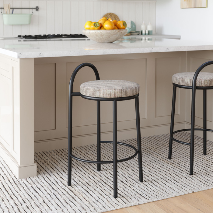 Zuo Modern Sisal Counter Stool (Set of 2) Beige Tweed