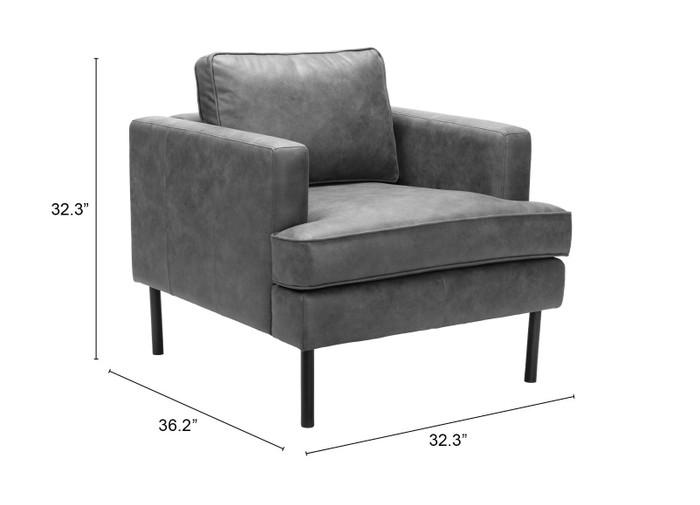 Zuo Modern Decade Armchair Vintage Gray