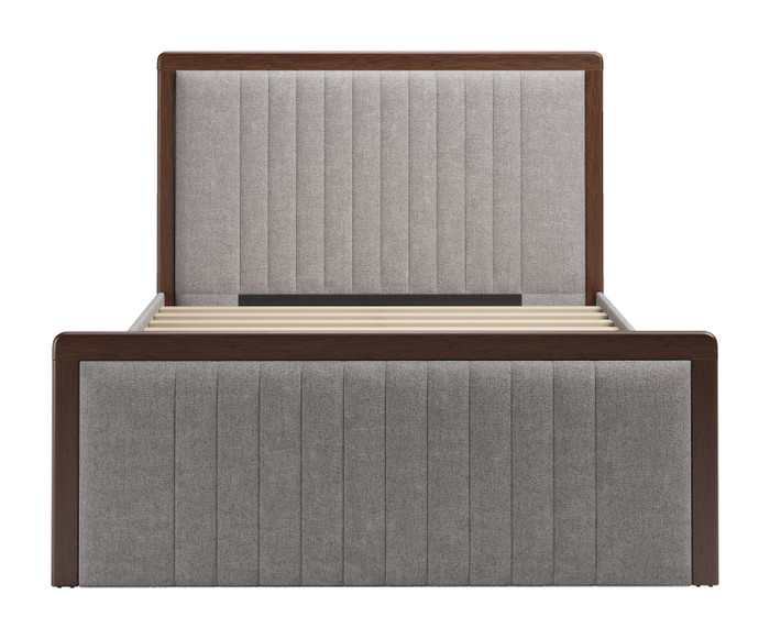 Zuo Modern Somune Queen Bed Gray & Walnut