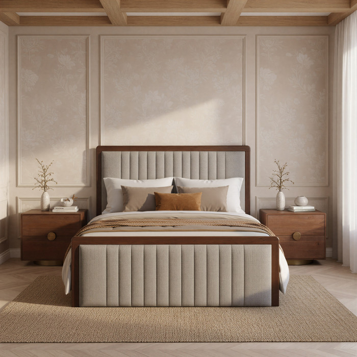 Zuo Modern Somune Queen Bed Gray & Walnut