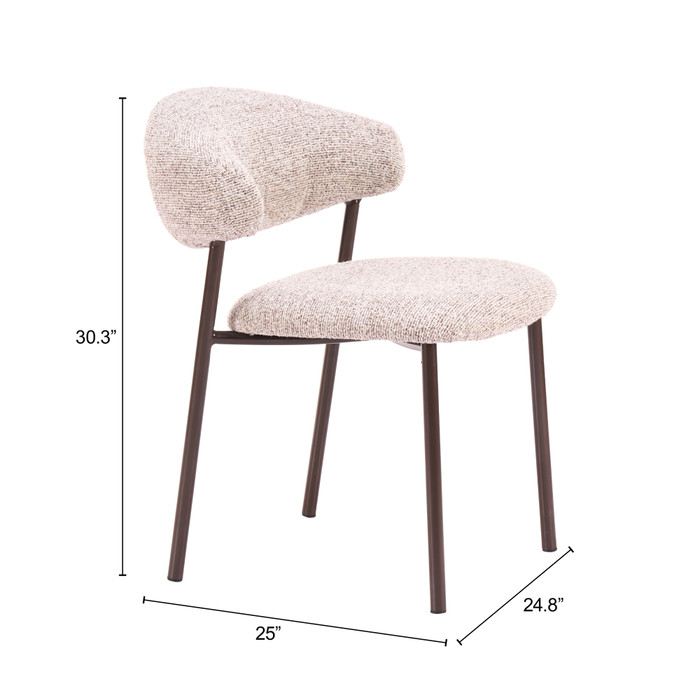 Zuo Modern Seville Dining Chair (Set of 2) Cloud Beige