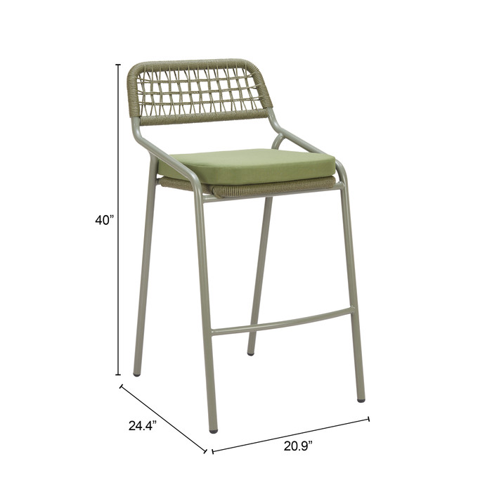 Zuo Modern Rio Barstool (Set of 2) Green