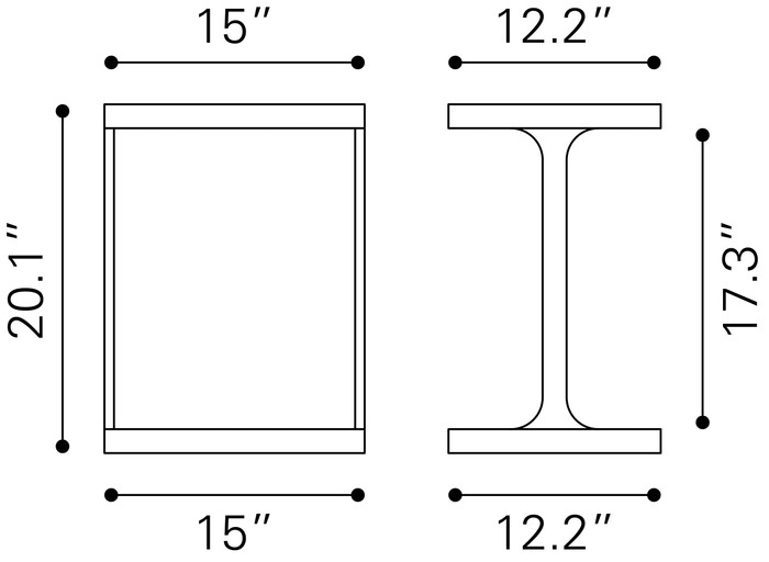 Zuo Modern Bama Side Table Black