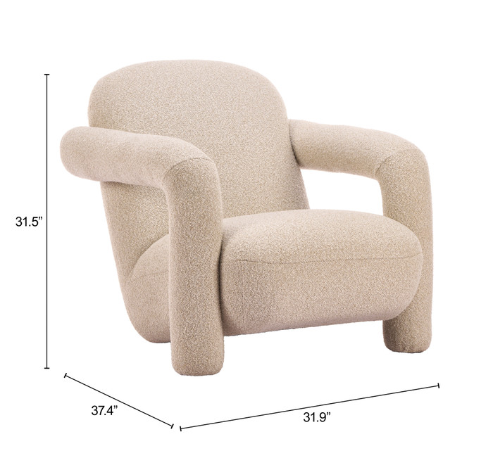 Zuo Modern Selenya Accent Chair Beige