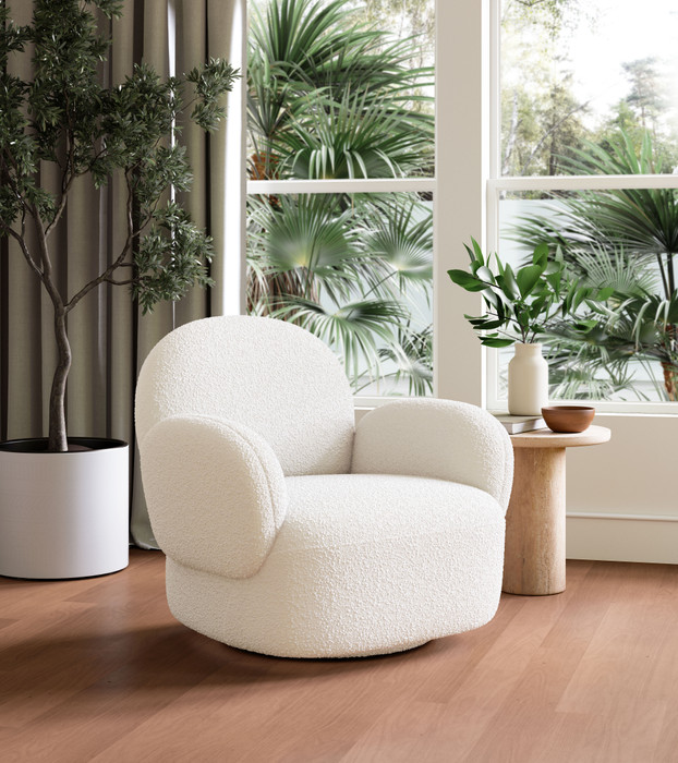 Zuo Modern Pilka Swivel Chair White