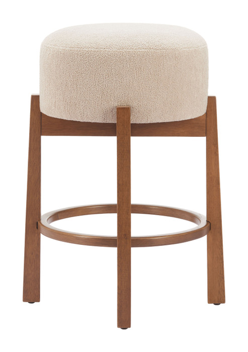 Zuo Modern Nade Counter Stool (Set of 2) Beige & Walnut