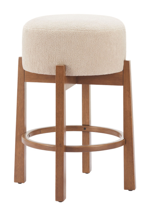 Zuo Modern Nade Counter Stool (Set of 2) Beige & Walnut