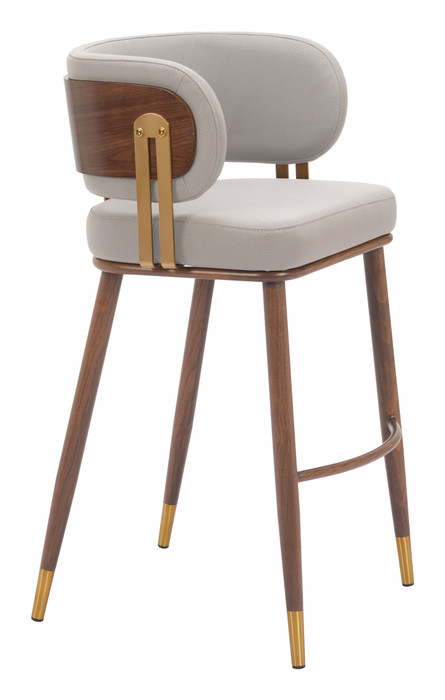 Zuo Modern Brew Barstool Beige & Walnut