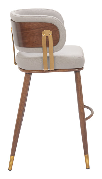 Zuo Modern Brew Barstool Beige & Walnut