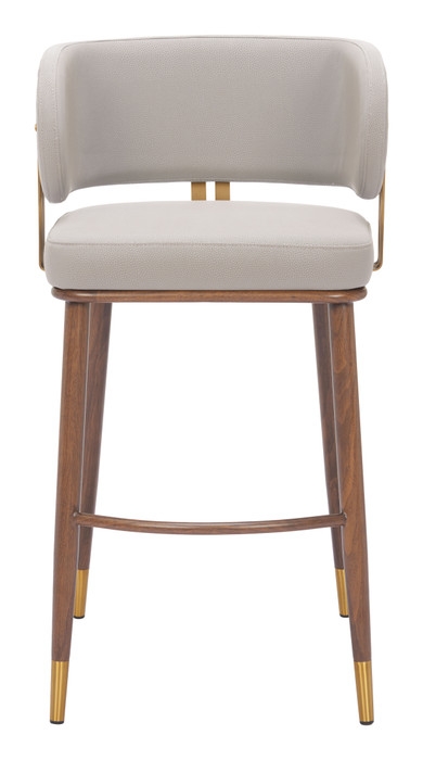 Zuo Modern Brew Barstool Beige & Walnut