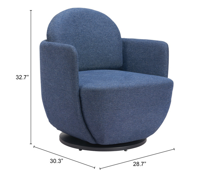 Zuo Modern Bant Swivel Chair Blue