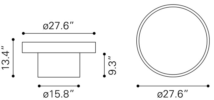 Zuo Modern Watson Coffee Table Black