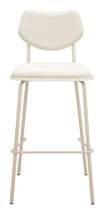 Zuo Modern Zeal Barstool (Set of 4) Light Gray & Beige