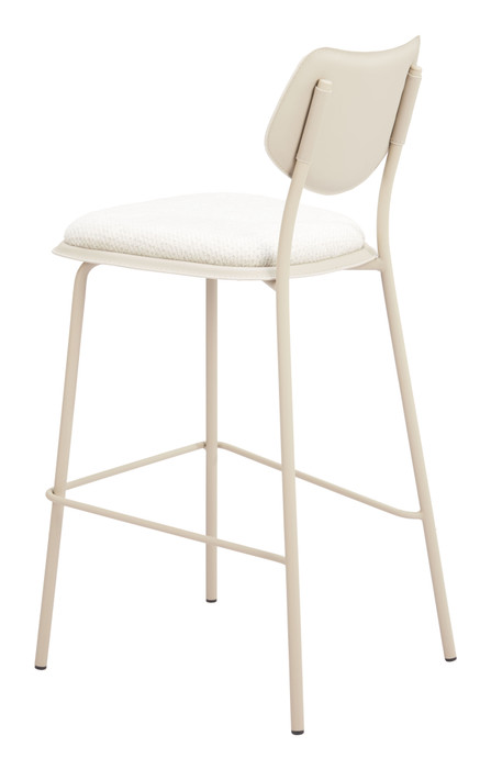 Zuo Modern Zeal Barstool (Set of 4) Light Gray & Beige