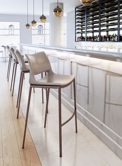 Zuo Modern Ace Barstool (Set of 2) Brown & Walnut