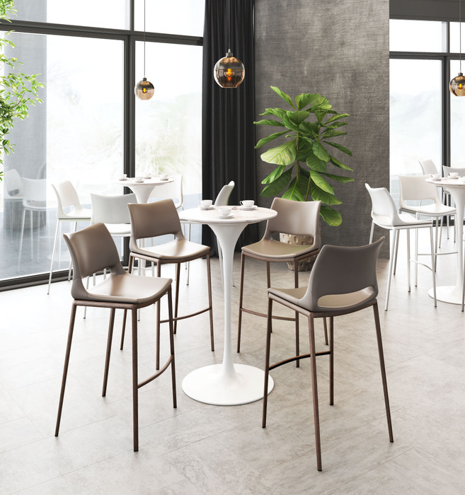 Zuo Modern Ace Barstool (Set of 2) Brown & Walnut