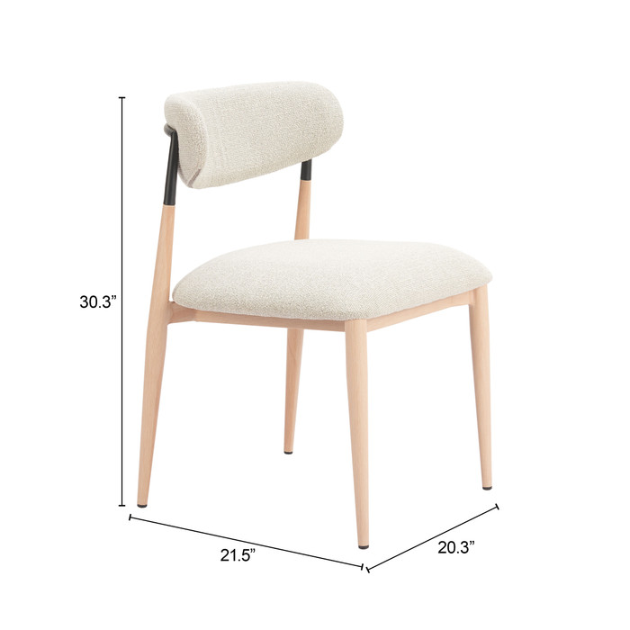 Zuo Modern Equinox Armless Dining Chair (Set of 2) Oyster Gray & Natural