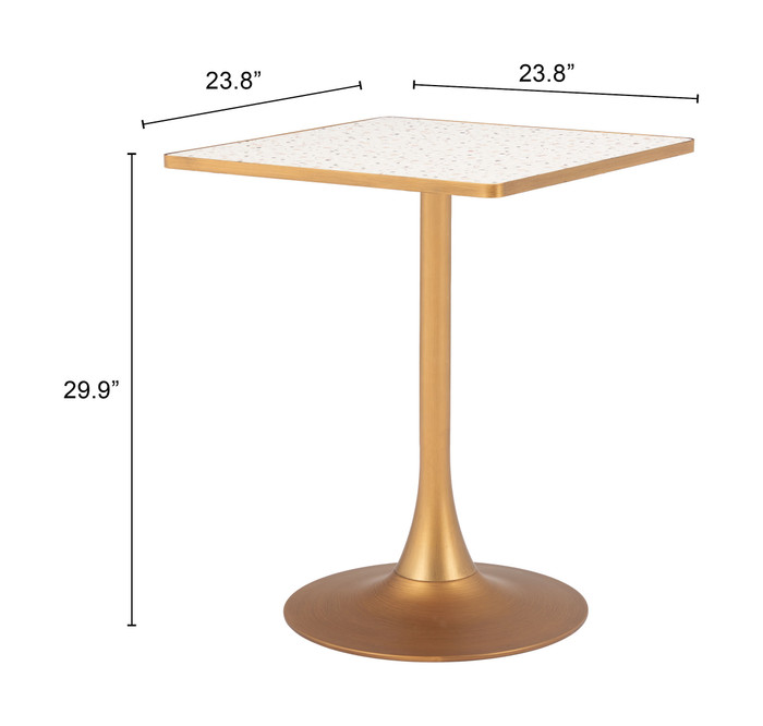 Zuo Modern Spot Bistro Table Beige & Gold