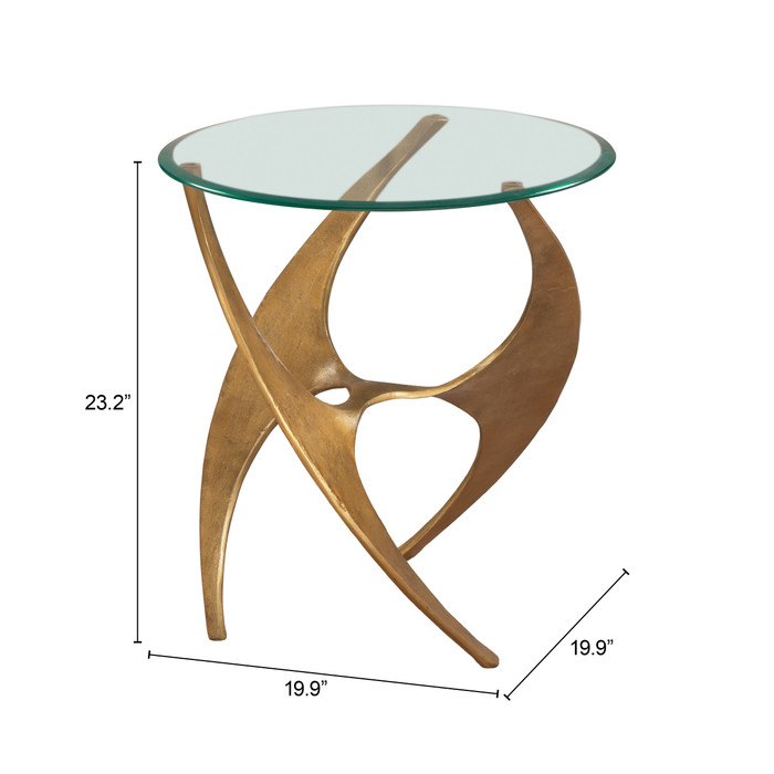 Zuo Modern Sabel Side Table Gold