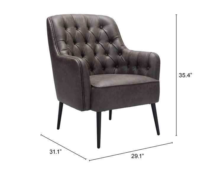 Zuo Modern Tasmania Accent Chair Vintage Black