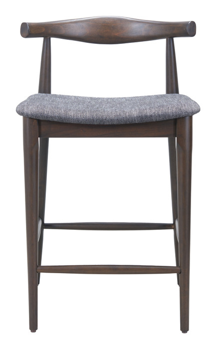Zuo Modern Tuzka Counter Stool (Set of 2) Gray & Espresso