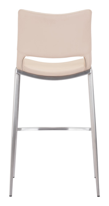 Zuo Modern Ace Barstool (Set of 2) Light Pink & Silver