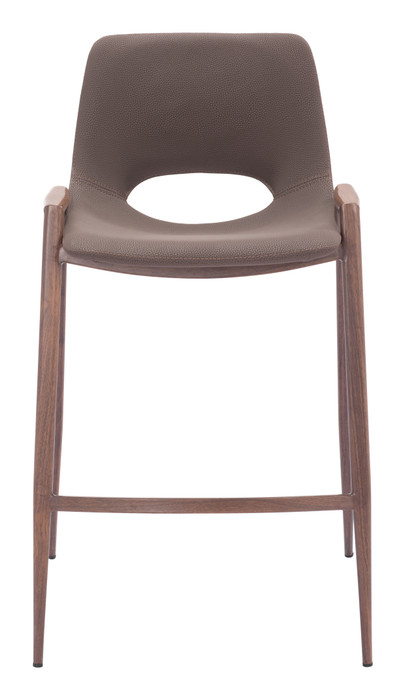 Zuo Modern Desi Counter Stool (Set of 2) Brown & Walnut