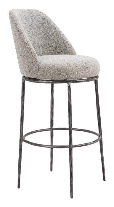 Zuo Modern Nordhavn Swivel Barstool Gray
