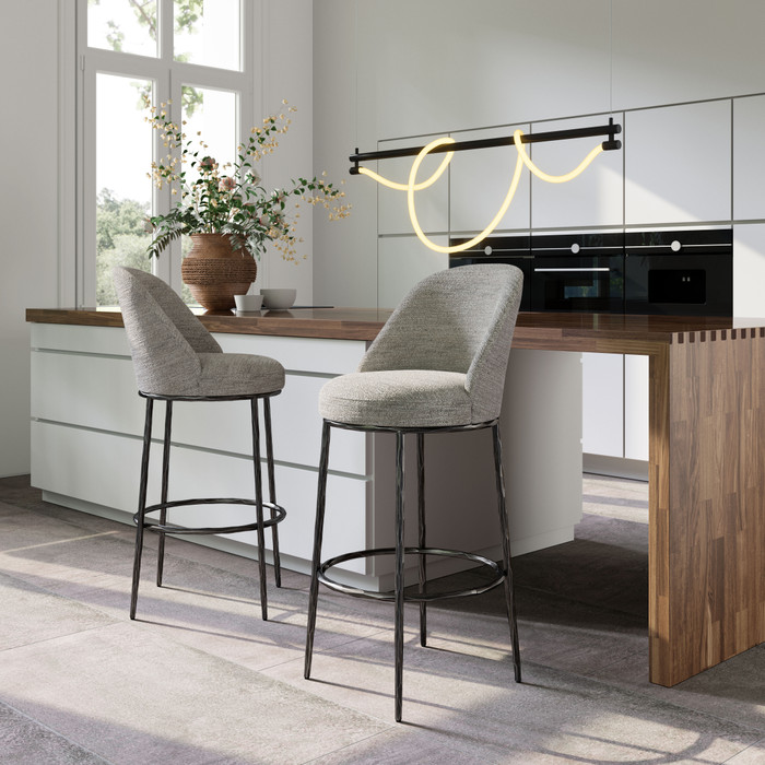 Zuo Modern Nordhavn Swivel Barstool Gray