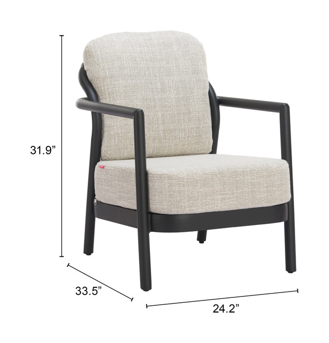 Zuo Modern Rein Accent Chair Beige