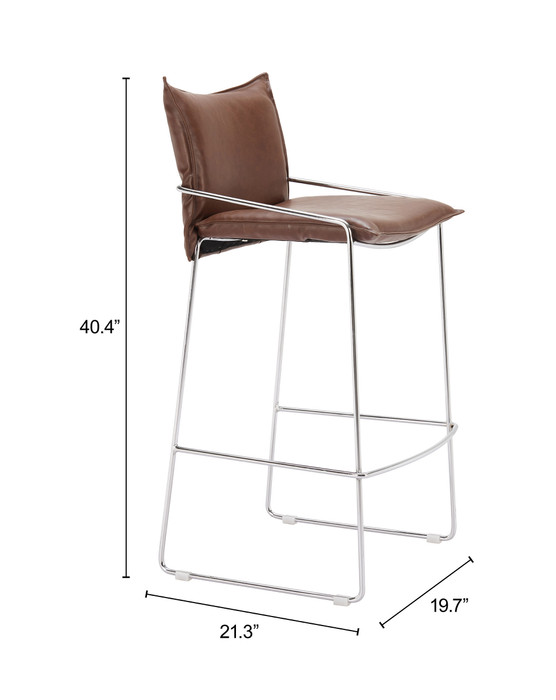 Zuo Modern Pola Barstool Brown