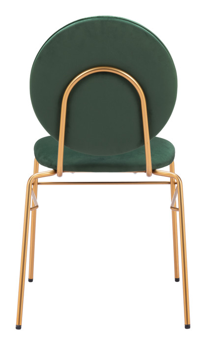 Zuo Modern Odessa Dining Chair (Set of 2) Green & Gold